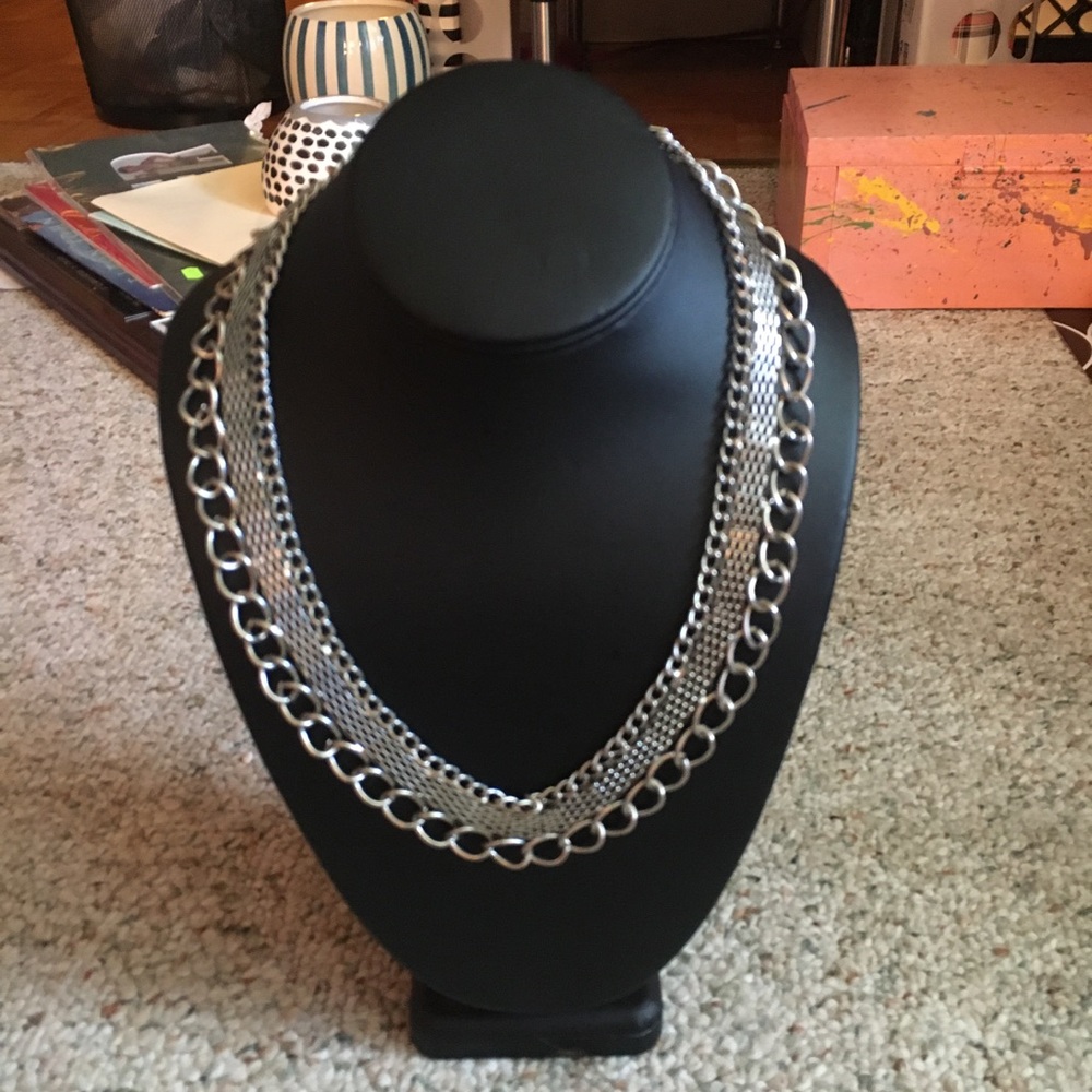 Silver costume necklace